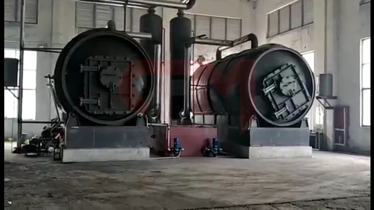 Пиролизный завод по шинам  (шины → пиролизное масло/углеродистый остаток/металлокорд)